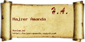 Hajzer Amanda névjegykártya